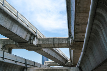 Fototapeta premium Track of thailand mass rapid train on cloud sky.