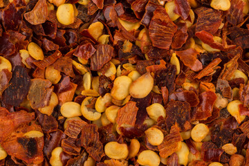 Pile of a crushed red pepper