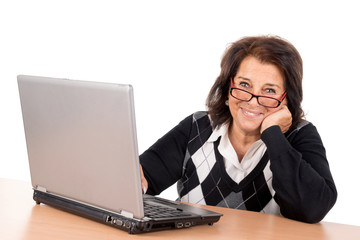 Senior woman with laptop