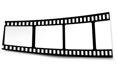 Film, movie, photo, filmstrip on white in black and white colors