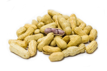 Boiled peanut - isolated on white background  