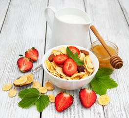 cornflakes with strawberries