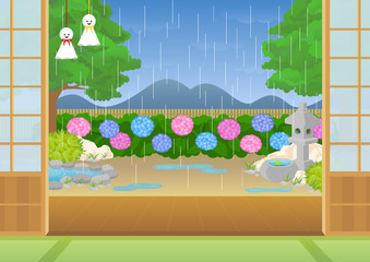 縁側（梅雨）