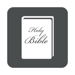 Icono plano Holy Bible en cuadrado gris