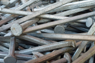 Nails close up, construction background