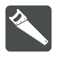 Icono plano serrucho en cuadrado gris