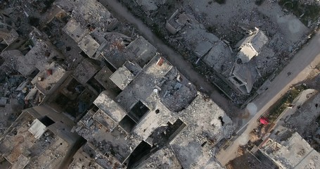 ville d&eacute;truite homs syrie 