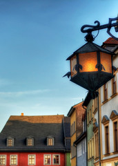 Street lamp in Weimar city, Germany