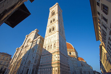 Closeup view: The Basilica of Santa Maria del Fiore in Florence, Italy