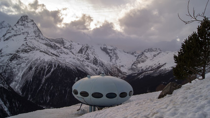 unidentified flying object in Dombai. (UFO) © Sergey Shapkin