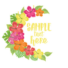 Background with tropical flowers