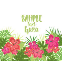 Background with tropical flowers