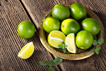 Bunch of green limes.