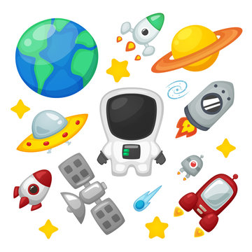 Space icon vector collection set