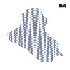 Obraz premium Vector abstract hatched map of Iraq isolated on a white background.