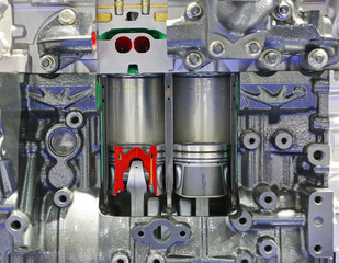 Piston of Car engine part.