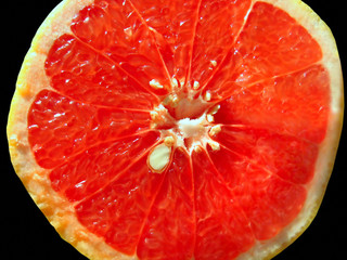close-up of juicy red orange