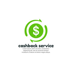 Cashback service logo design vector template