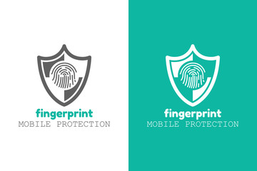 Mobile protection logo design vector template