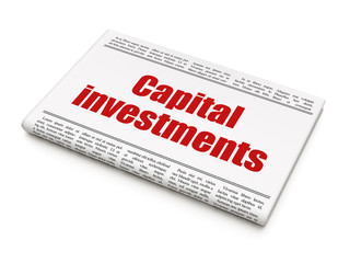 Fototapeta premium Banking concept: newspaper headline Capital Investments
