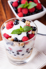 yogurt with muesli and berries