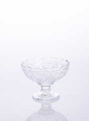 glass bowl or crystal glass bowl on background.