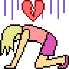 Obraz premium vector pixel art depression