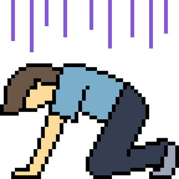 vector pixel art depression