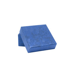 Blue box isolated on a white background. Top view