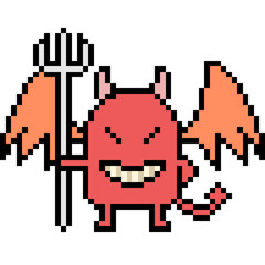 vector pixel art devil