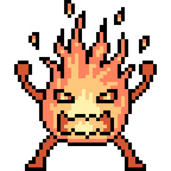 Fototapeta premium vector pixel art fire
