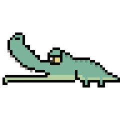 Fototapeta premium vector pixel art crocodile