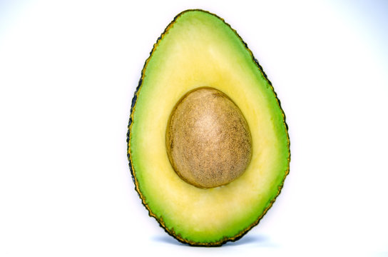 Avocado in a cut on a white background.