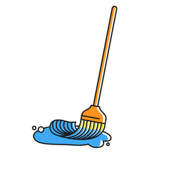 Vector illustration of outlined flat color object isolated on white background