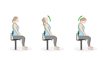 exercises for the neck and head. vector illustration

