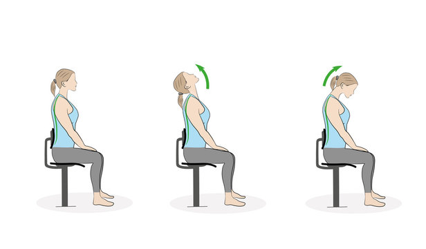 Exercises For The Neck And Head. Vector Illustration
