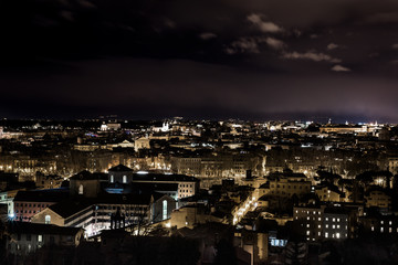 Panorama of Rome , landscape visible from the Pincio in the night