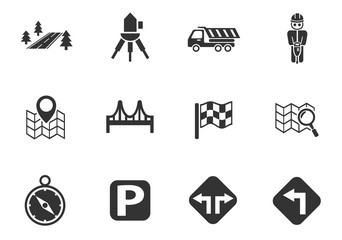 road icon set