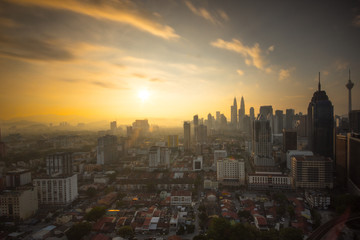Fototapeta na wymiar Kuala Lumpur skyline during sunrise