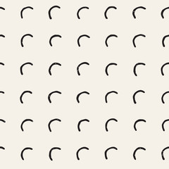 Hand drawn style ethnic seamless pattern. Abstract geometric tiling background in black and white. Vector freehand doodle texture.