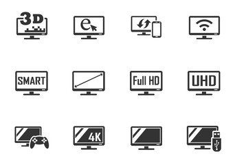smart tv icon set