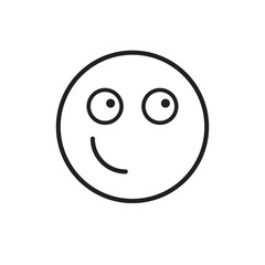 Smiling Cartoon Face Positive People Emotion Icon Vector Illustration