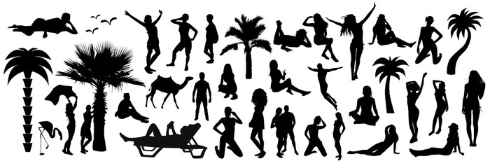 Beach silhouettes