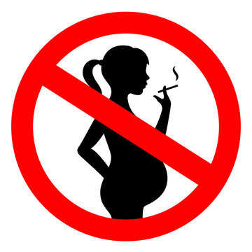 No smoking during pregnancy vector sign