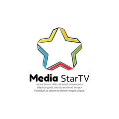 Fototapeta premium Media Star TV logo template