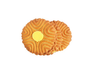 Cream Biscuit Isolated Top View