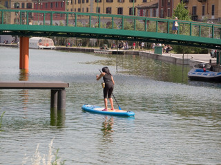 Water sports in the city