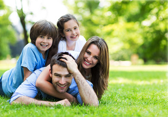 Fototapeta premium Happy family outdoors 