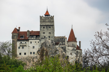 Obraz premium Bran castle, Transylvania, Romania. Dracula castle in spring season. Discover Romania concept.