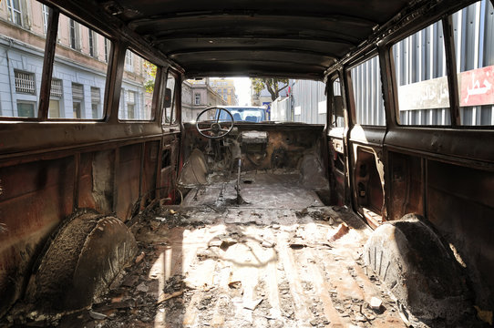 Interior View From Burnt Car